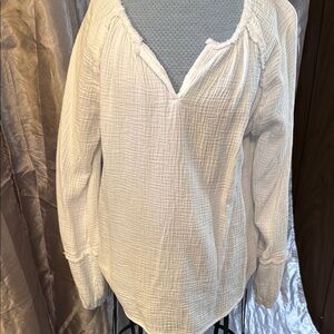 CHARLIE B Cream Long Sleeve Relaxed Tunic